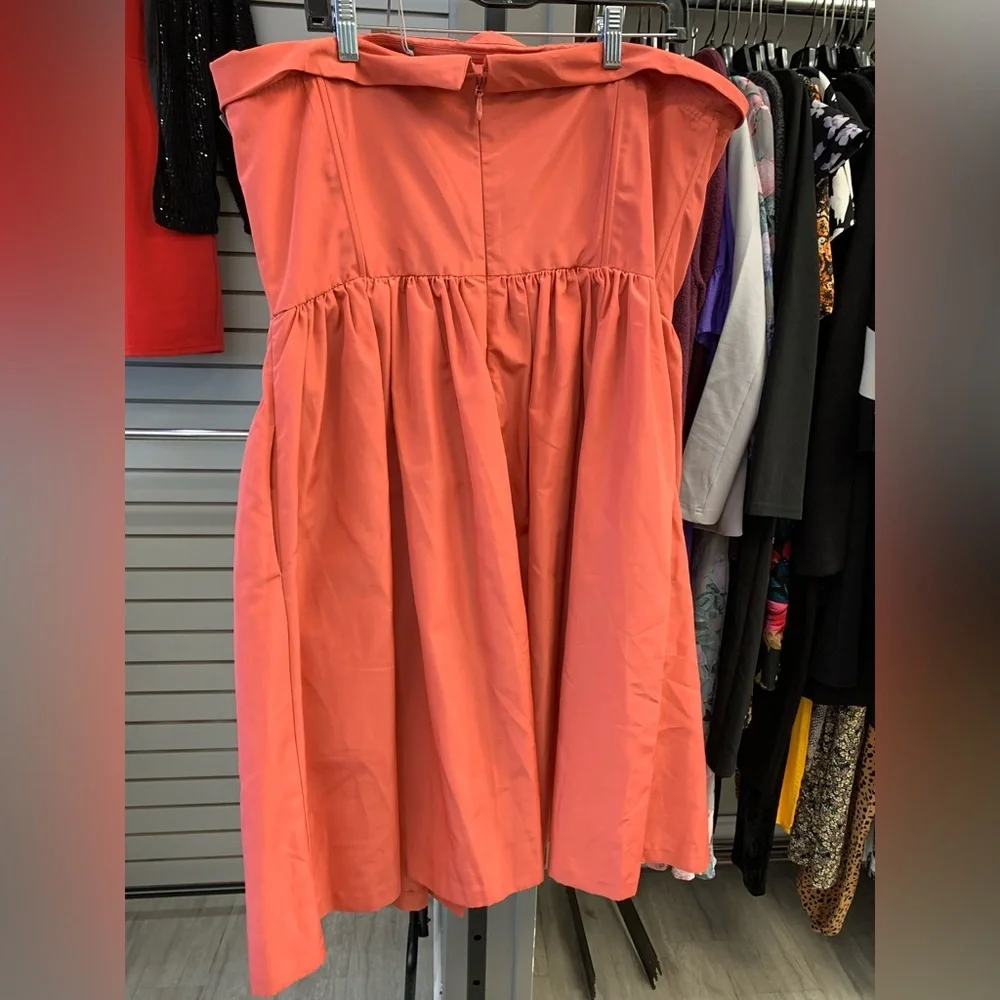 NEW Eva Mendez Coral Cocktail Dress Size 16 - Picture 3 of 5